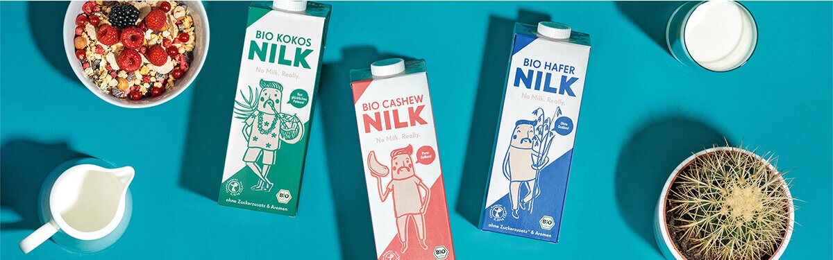 Nilk Probierpaket mit Cashew, Hafer und Kokos Nilk