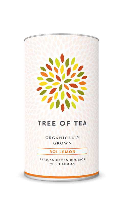 Grüner Rooibos Tee aus Südafrika mit Zitrone.